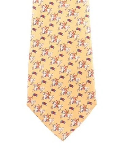 Pre-owned Chanel Cc Silk Tie In Yellow