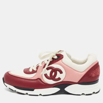 Pre-owned Chanel Cc Size 40.5 Multicolor Leather And Suede Low Top Sneakers