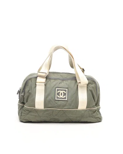 Pre-owned Chanel Cc Sport Line Boston Bag In Green