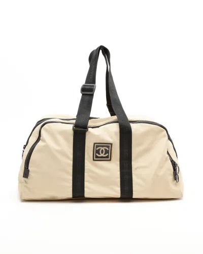 Pre-owned Chanel Cc Sport Line Weekend Bag In Sand