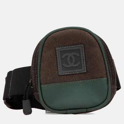 Pre-owned Chanel Cc Sports Line Canvas And Nylon Arm Pouch