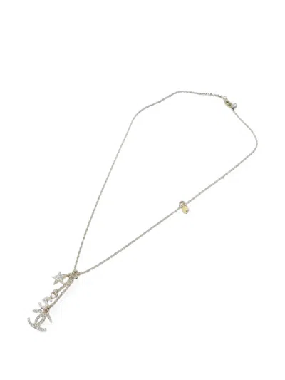 Pre-owned Chanel Cc Star Necklace In Gold