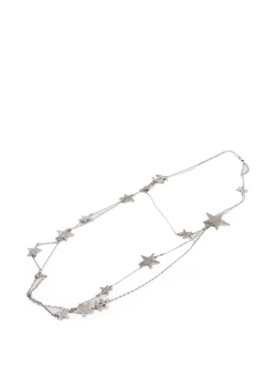 Pre-owned Chanel Cc Star Necklace In Silver