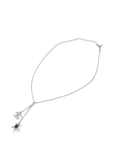 Pre-owned Chanel Cc Star Necklace In Silver