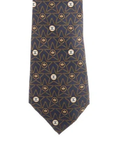 Pre-owned Chanel Cc Star Tie In Blue