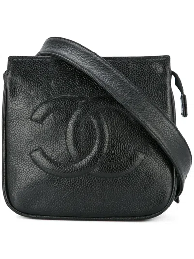 Pre-owned Chanel Cc Stitch Waist Bag In Black
