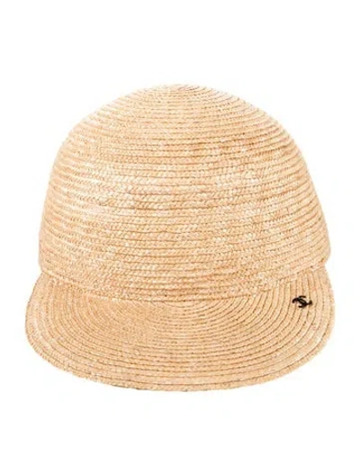 Pre-owned Chanel Cc Straw Baseball Cap In Neutral