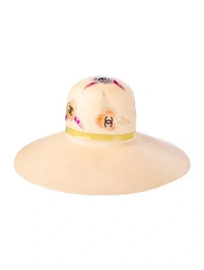 Pre-owned Chanel Cc Straw Hat In Neutral