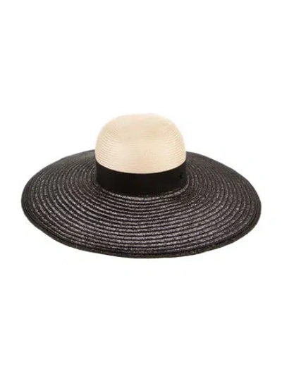 Pre-owned Chanel Cc Straw Sun Hat In Neutral
