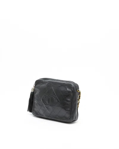 Chanel Cc Tassel Camera Bag In Black