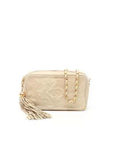 Chanel Cc Tassel Camera Bag In Sand