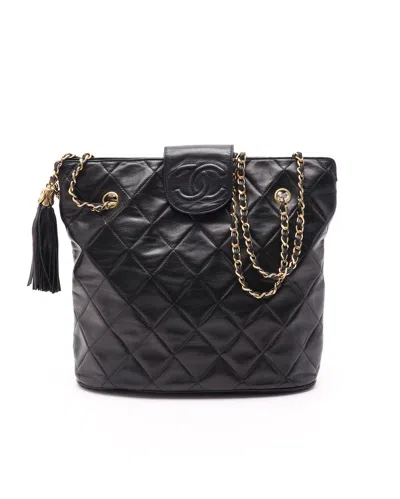Pre-owned Chanel Cc Tassel Chain Bag In Black