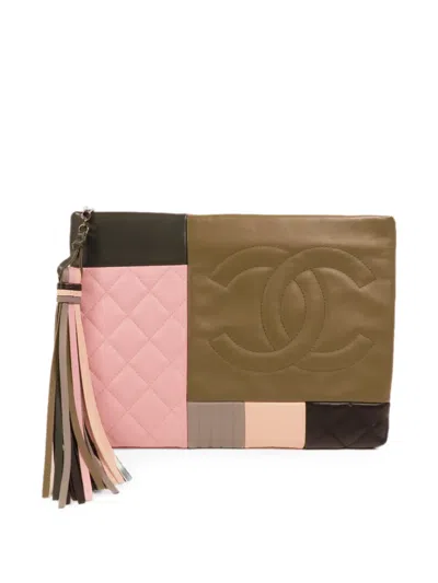 Pre-owned Chanel Cc Tassel Clutch Bag In Green