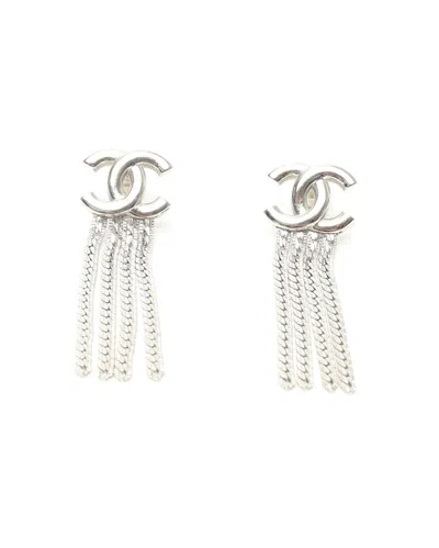 Chanel Cc Tassel Earrings In Red