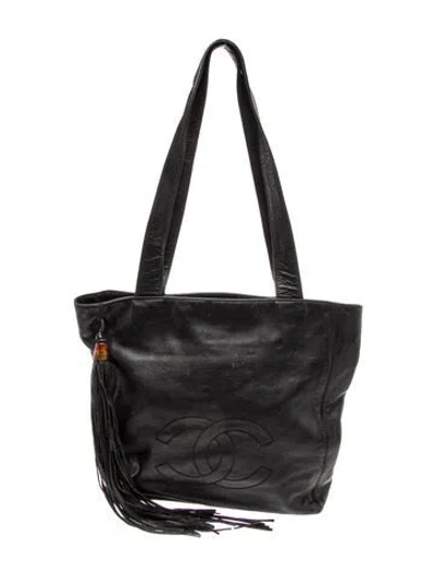 Pre-owned Chanel Cc Tassel Tote In Black