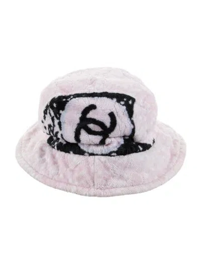 Pre-owned Chanel Cc Terry Cloth Bucket Hat In Pink