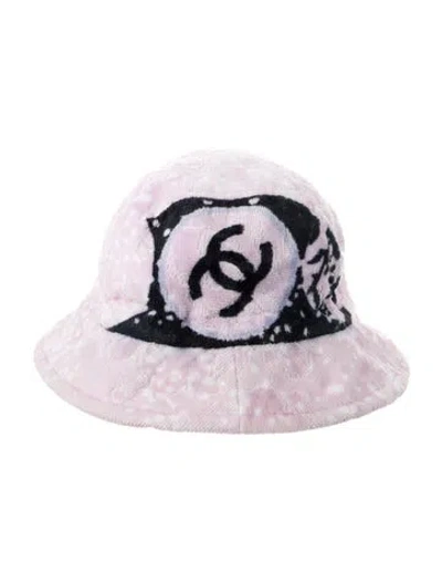 Pre-owned Chanel Cc Terry Cloth Bucket Hat In Pink