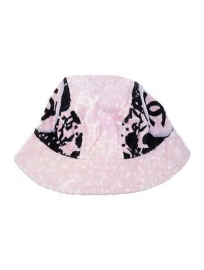 Pre-owned Chanel Cc Terry Cloth Bucket Hat In Pink