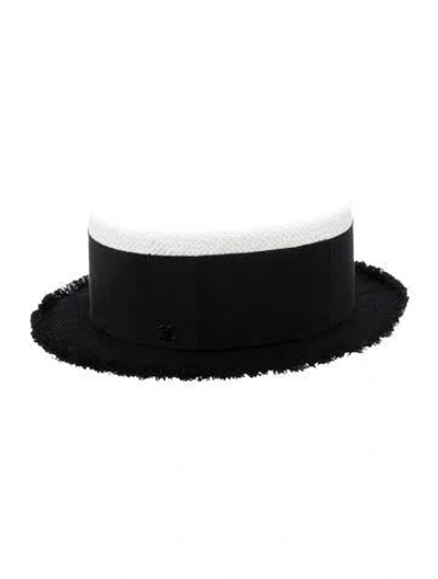 Pre-owned Chanel Cc Terry Cloth Hat In Black