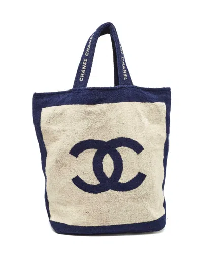 Pre-owned Chanel Cc Terry-cloth Tote Bag