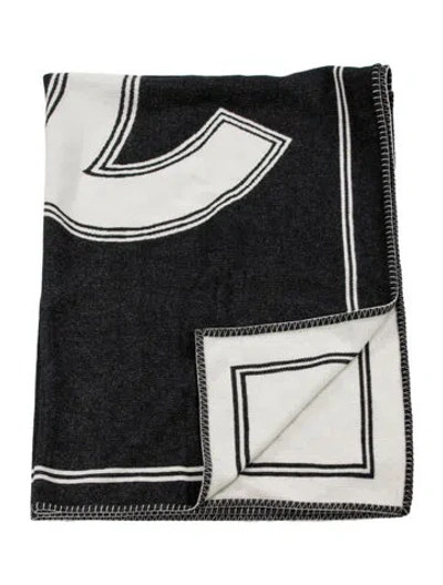 Pre-owned Chanel Cc Throw Blanket In Black