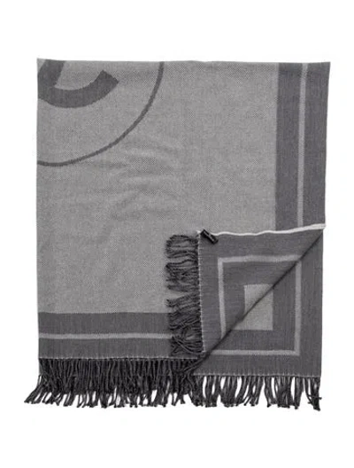 Pre-owned Chanel Cc Throw Blanket In Gray