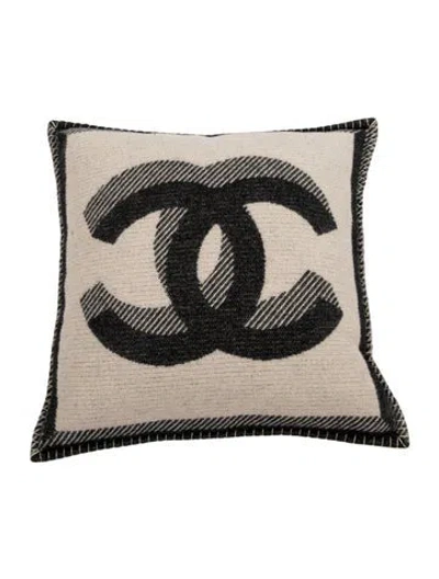 Pre-owned Chanel Cc Throw Pillow In Gray