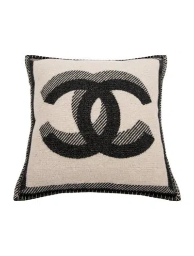 Pre-owned Chanel Cc Throw Pillow In Gray