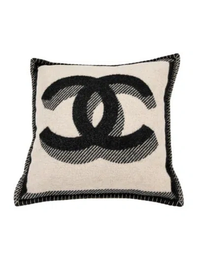 Pre-owned Chanel Cc Throw Pillow In Neutrals