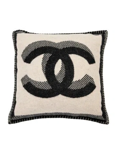 Pre-owned Chanel Cc Throw Pillow In Neutrals