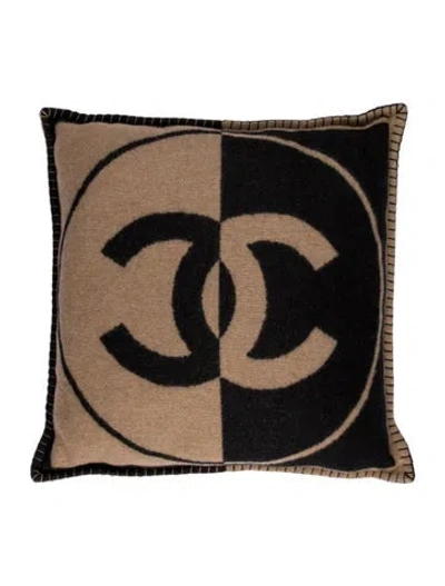 Pre-owned Chanel Cc Throw Pillow W/ Tags In Brown