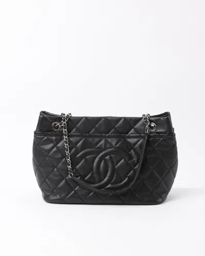 Pre-owned Chanel Cc Timeless Caviar Tote Bag