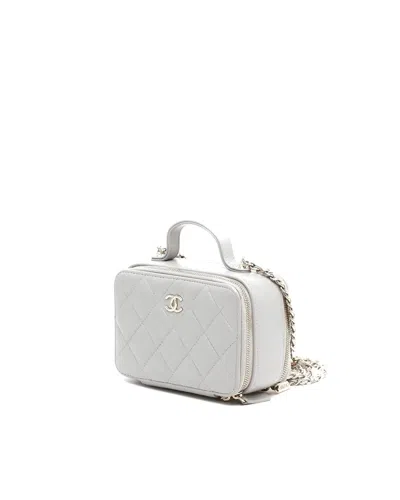 Pre-owned Chanel Cc Top Handle Vanity Bag In Gray