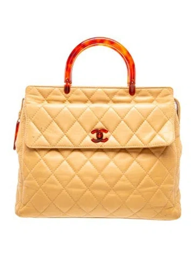 Pre-owned Chanel Cc Tortoise Tote In Brown
