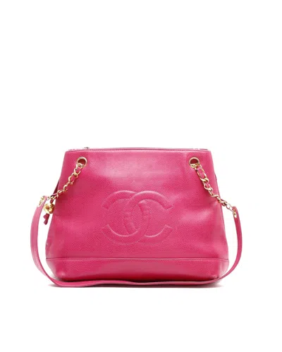 Pre-owned Chanel Cc Tote Bag In Pink