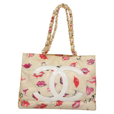 Pre-owned Chanel Cc Totebag Beige Patent Leather Tote Bag ()