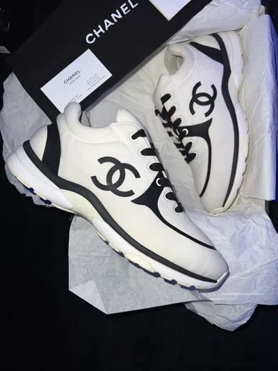 Pre-owned Chanel Cc Trainer “white/black” Shoes
