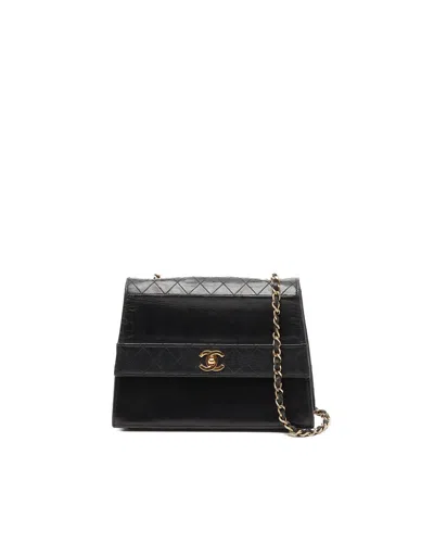 Chanel Cc Trapezoid Flap Bag In Black