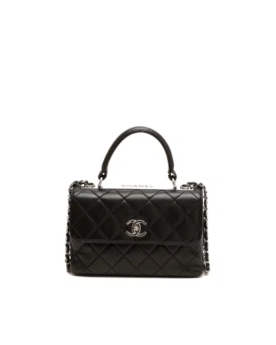 Chanel Cc Trendy Medium Top Handle Bag In Black