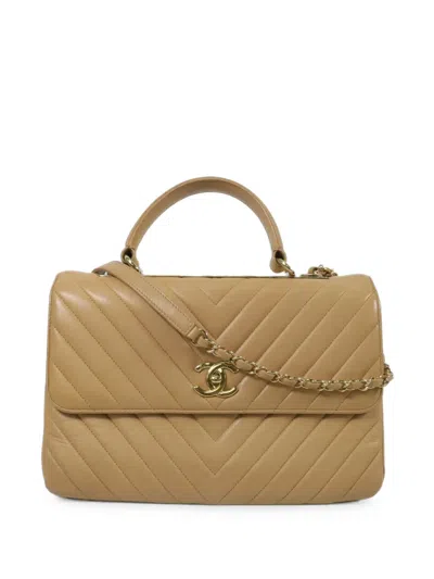 Pre-owned Chanel Cc Trendy Tote Bag In Neutrals
