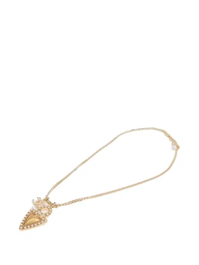 Pre-owned Chanel Cc Triangle Necklace In Gold