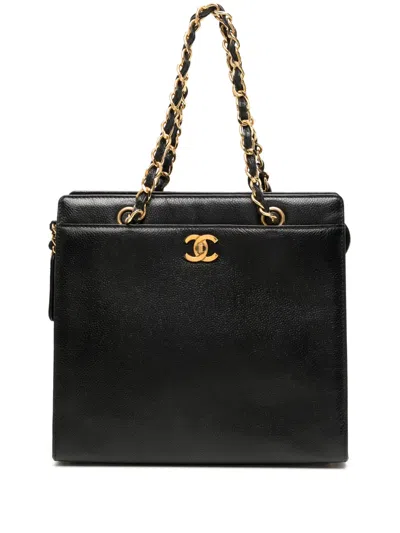Pre-owned Chanel Cc Turn-lock Handbag In Black