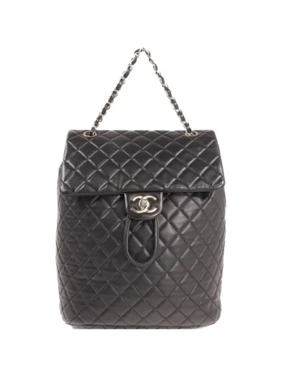 Pre-owned Chanel Cc Turn-lock Backpack In Black