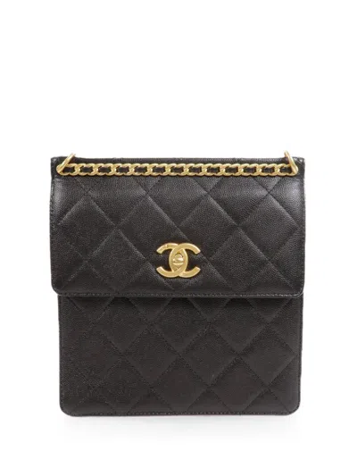 Pre-owned Chanel Cc Turn-lock Backpack In Black