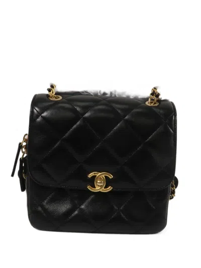 Pre-owned Chanel Cc Turn-lock Backpack In Black