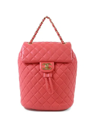 Pre-owned Chanel Cc Turn-lock Backpack In Pink