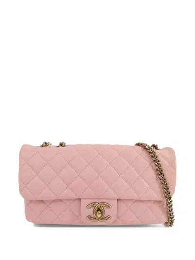 Pre-owned Chanel Cc Turn-lock Chain-strap Shoulder Bag In Pink