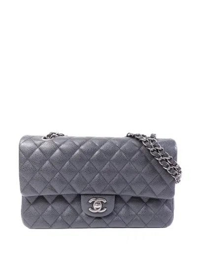 Pre-owned Chanel Cc Turn-lock Classic Shoulder Bag In Gray