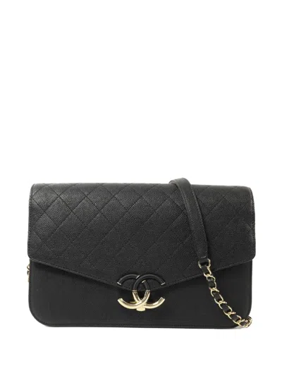 Pre-owned Chanel Cc Turn-lock Crossbody Bag In Black
