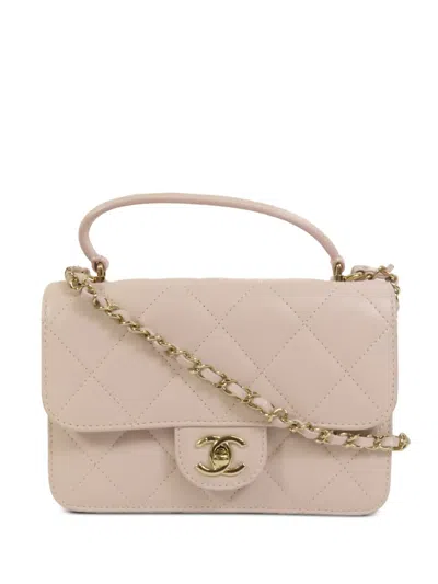 Pre-owned Chanel Cc Turn-lock Diamond-quilting Shoulder Bag In Pink